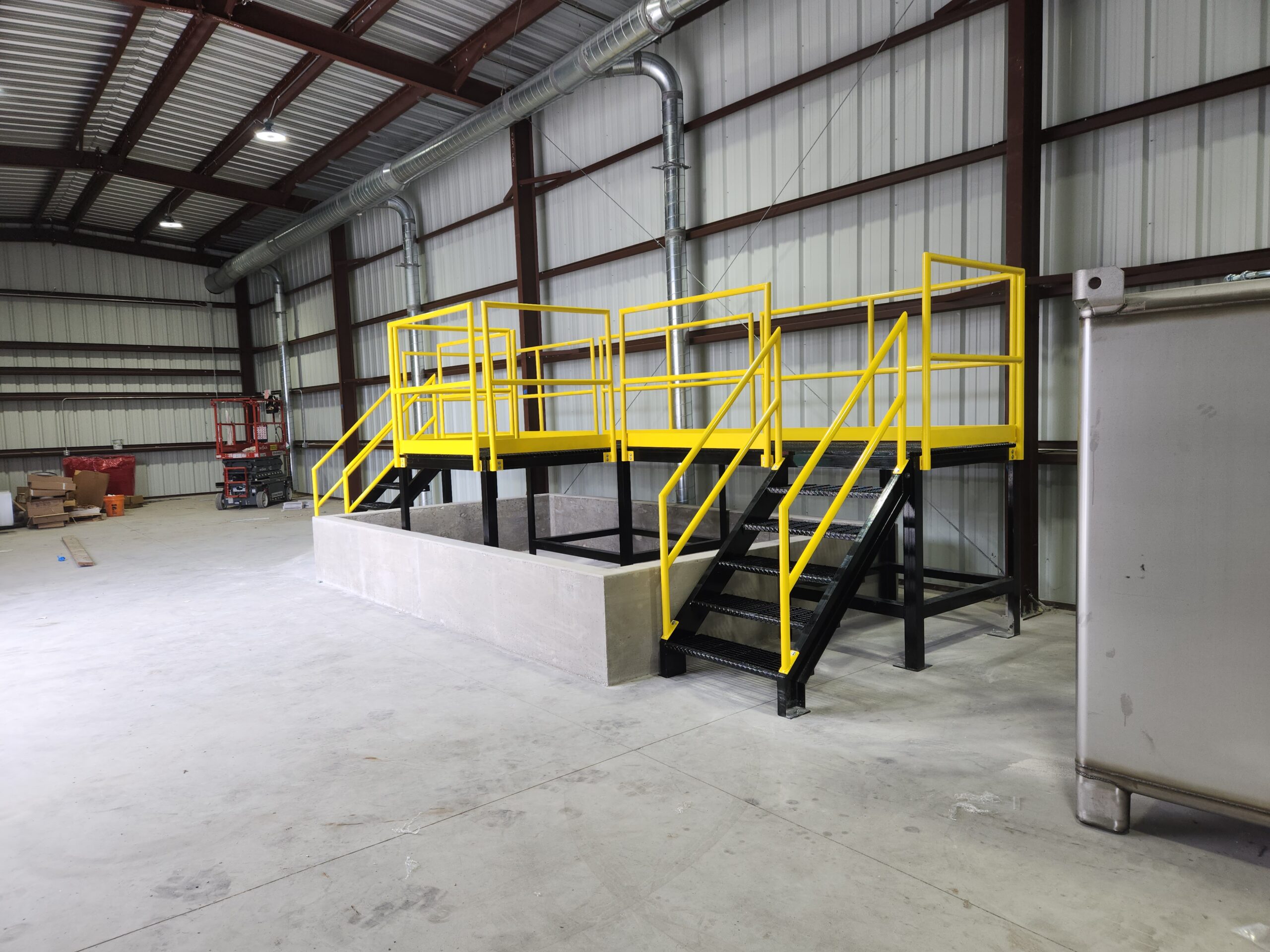 Custom structural steel equipment skid fabricated for light industrial facility in Pasadena Texas